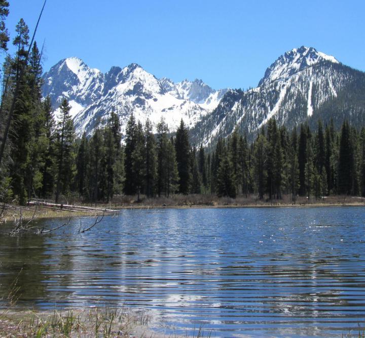 湖与山的背景
